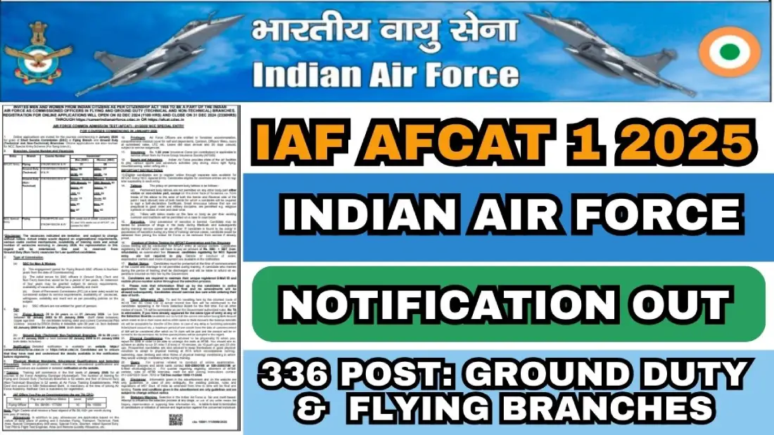 IAF AFCAT 1 2025 Notification